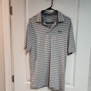 Under Armour Men's Polo Shirt with Black Stripes